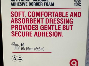 Activheal Silicone Adhesive Border Foam 15x15cm 10/Box